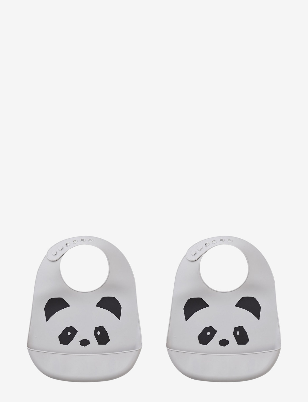 Liewood - Tilda Silicone Bib 2-Pack - sleeveless bibs - panda dumbo grey - 0