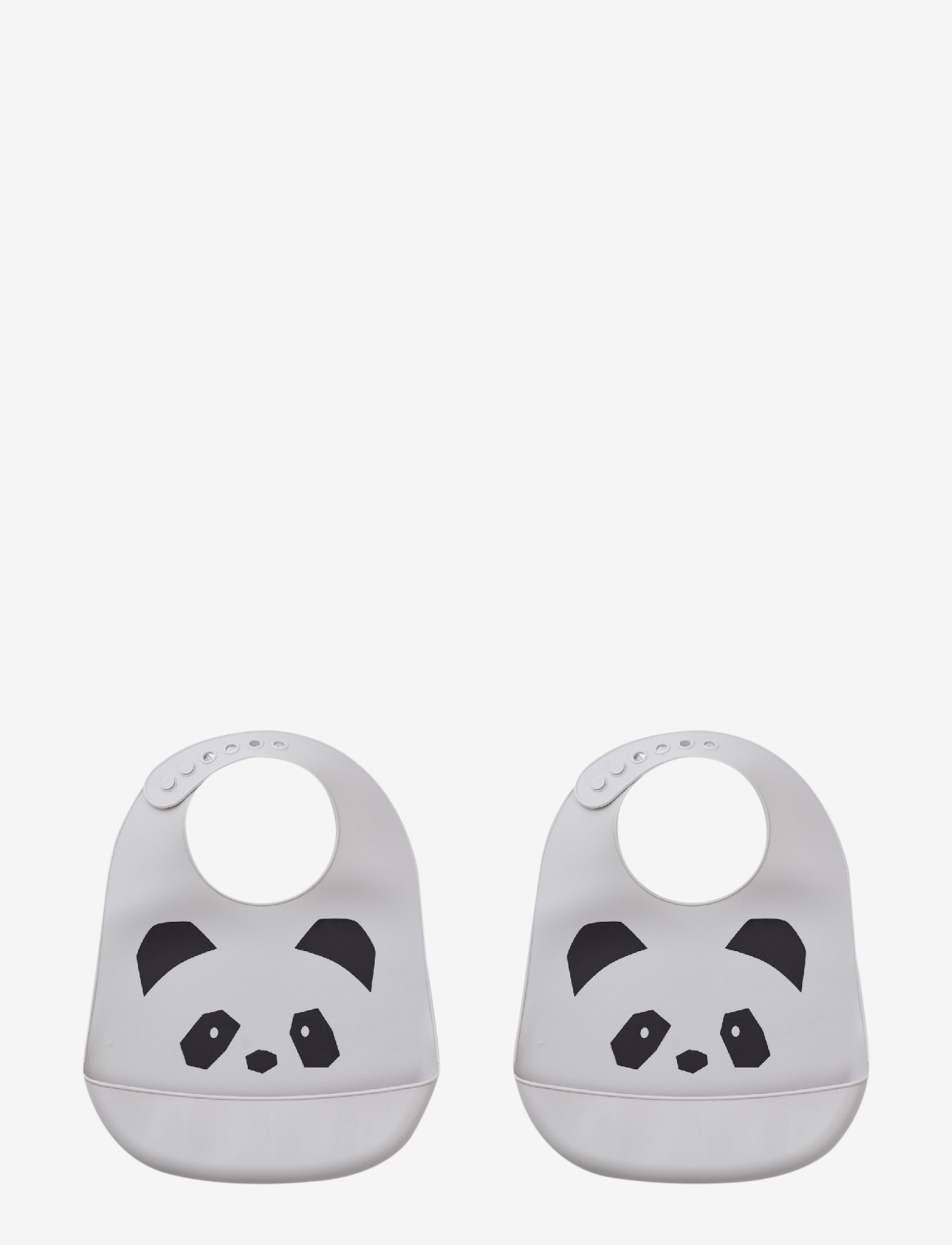 Tilda Silicone Bib 2-Pack - PANDA DUMBO GREY