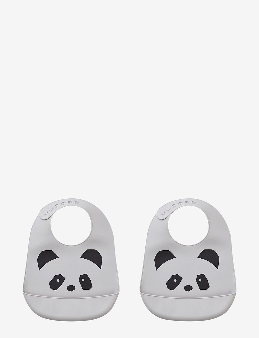 Liewood - Tilda Silicone Bib 2-Pack - Ärmellose lätzchen - panda dumbo grey - 0