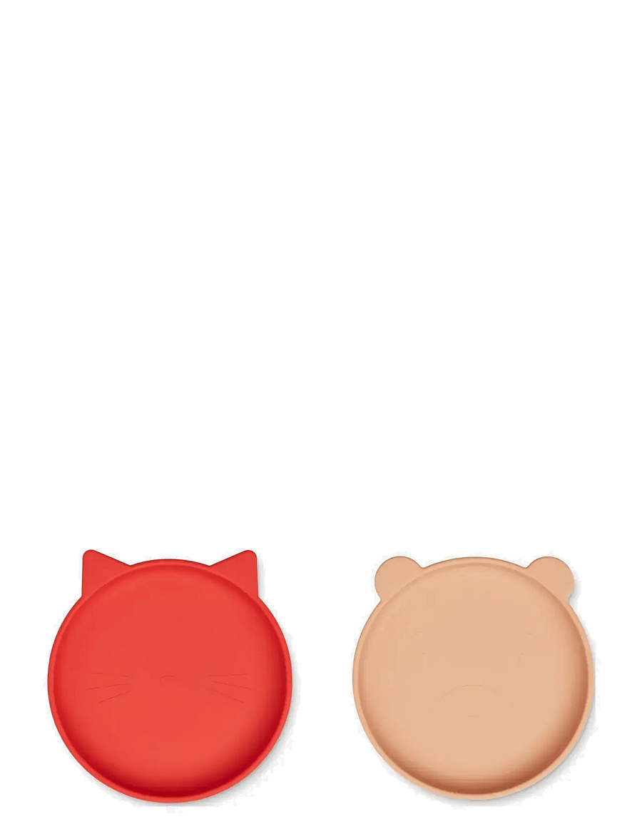 Liewood - Olivia plate 2-pack - assiettes - apple red / tuscany rose - 0