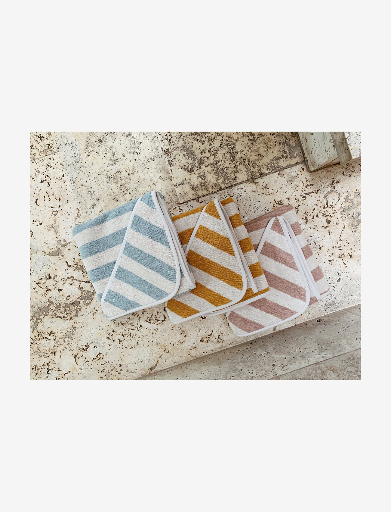 Liewood - Alba hooded baby towel - y/d stripe - 1