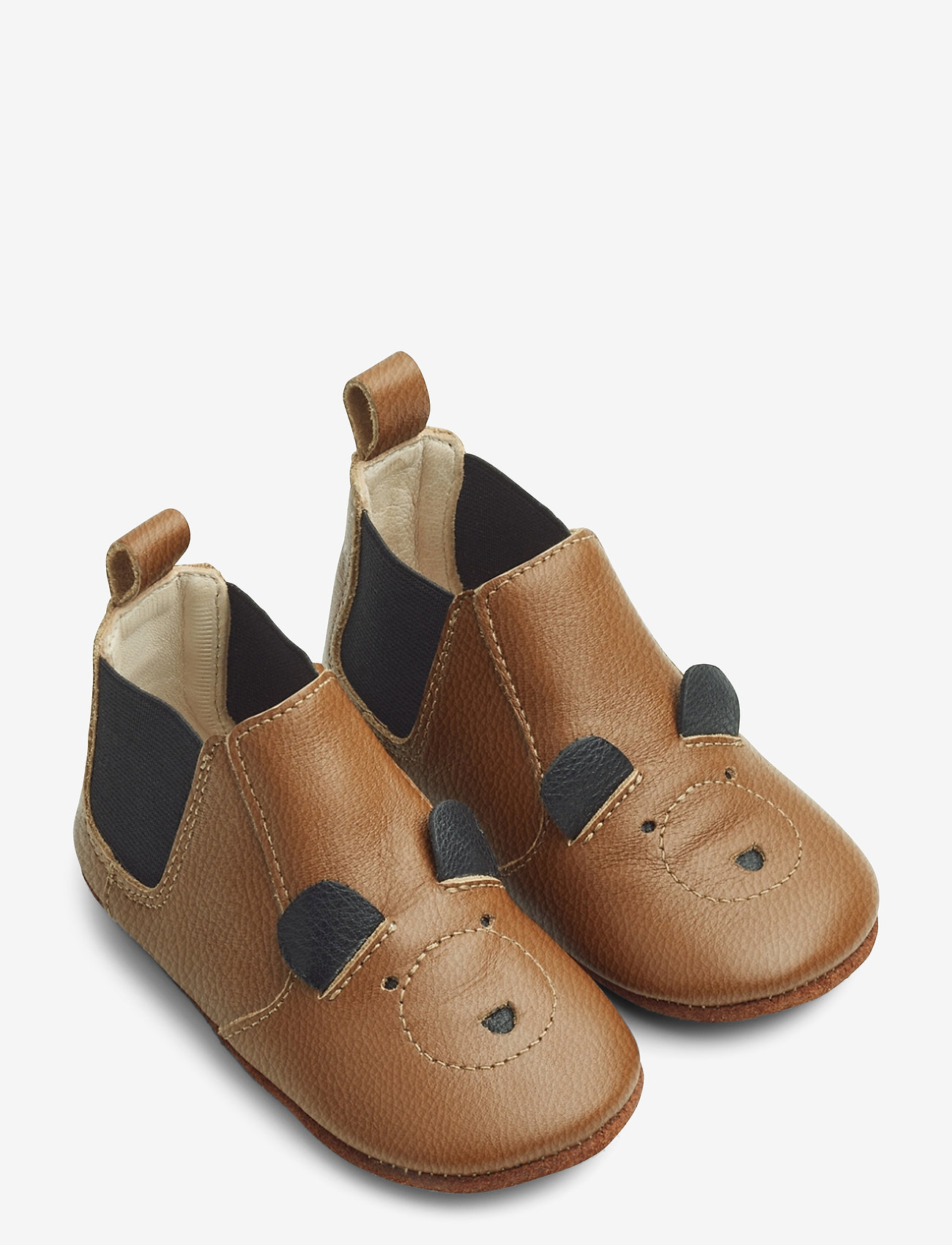 Liewood - Edith leather slippers - mr bear mustard - 1