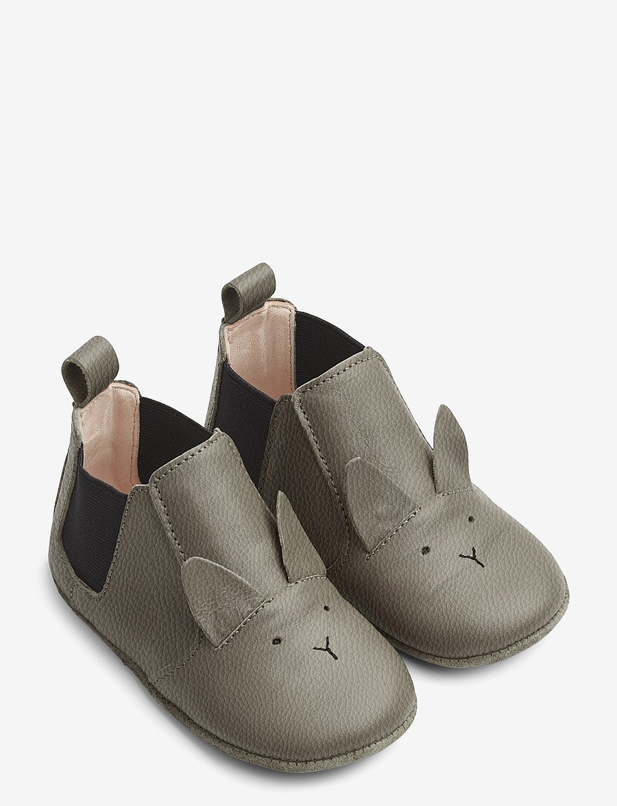 Liewood - Edith leather slippers - hausschuhe - rabbit grey - 0