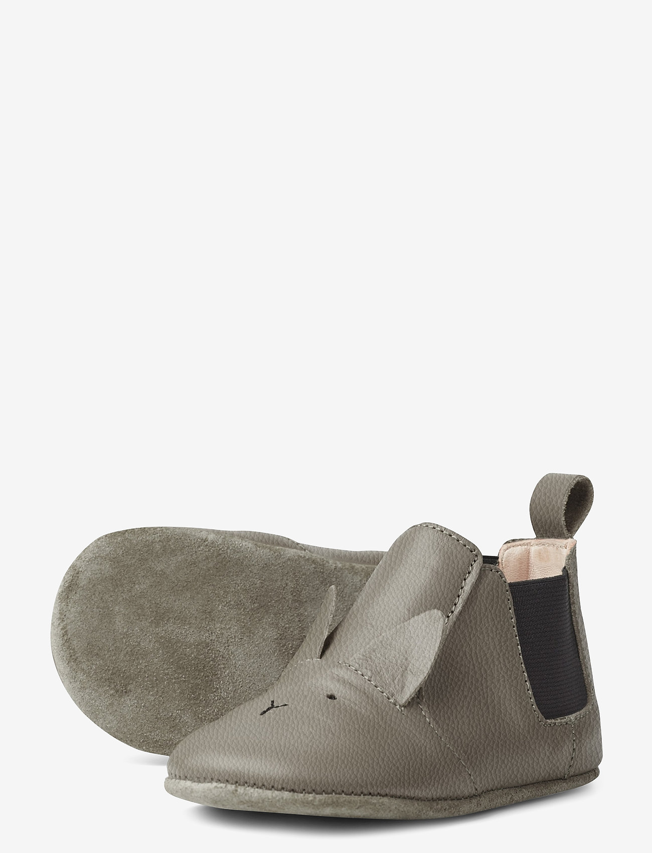 Liewood - Edith leather slippers - hjemmesko - rabbit grey - 1