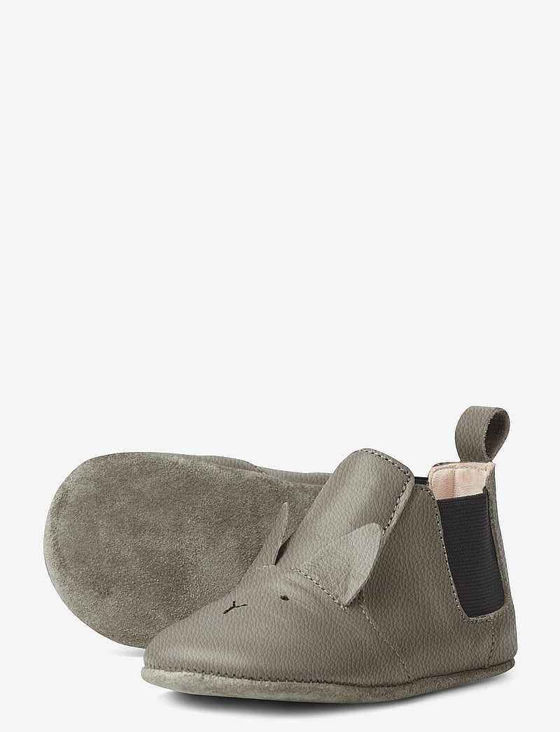 Liewood - Edith leather slippers - hjemmesko - rabbit grey - 1