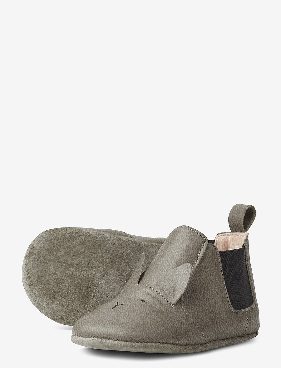 Liewood - Edith leather slippers - hausschuhe - rabbit grey - 1