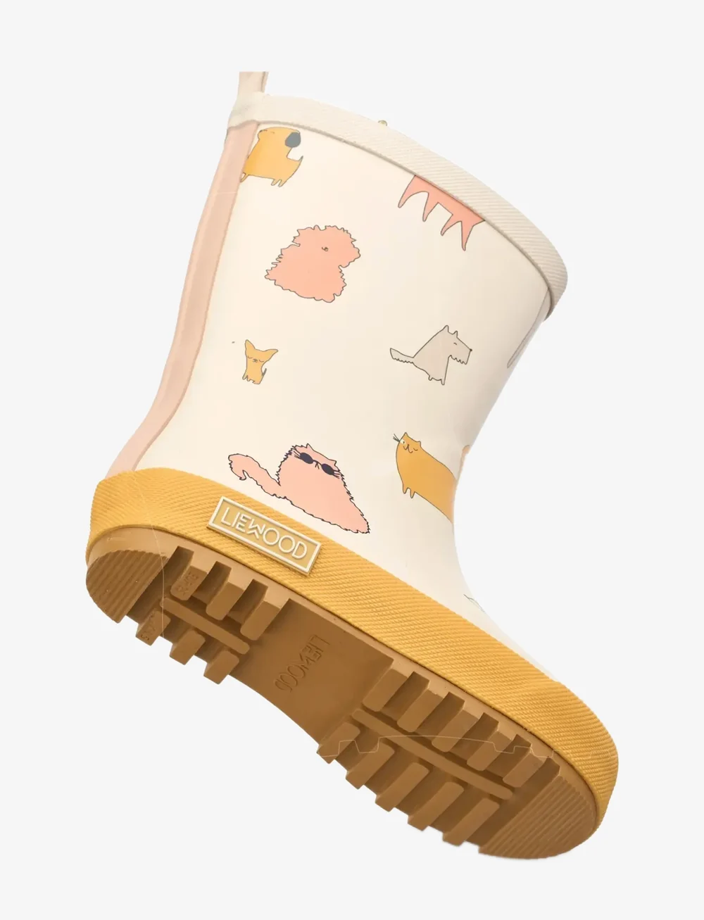 Liewood - Mason Thermo Rainboot - lined rubberboots - cats and dogs / sandy - 1