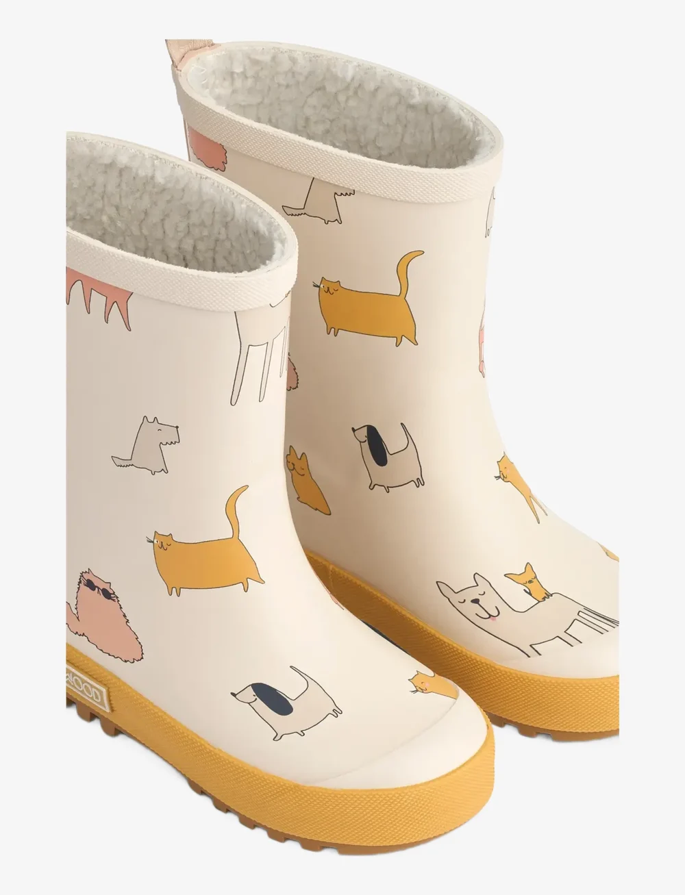 Liewood - Mason Thermo Rainboot - lined rubberboots - cats and dogs / sandy - 3