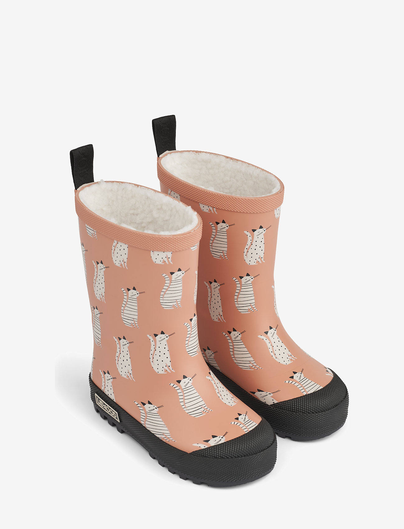 Liewood - Mason Thermo Rainboot - gummistøvler med linjer - cat / tuscany rose - 1