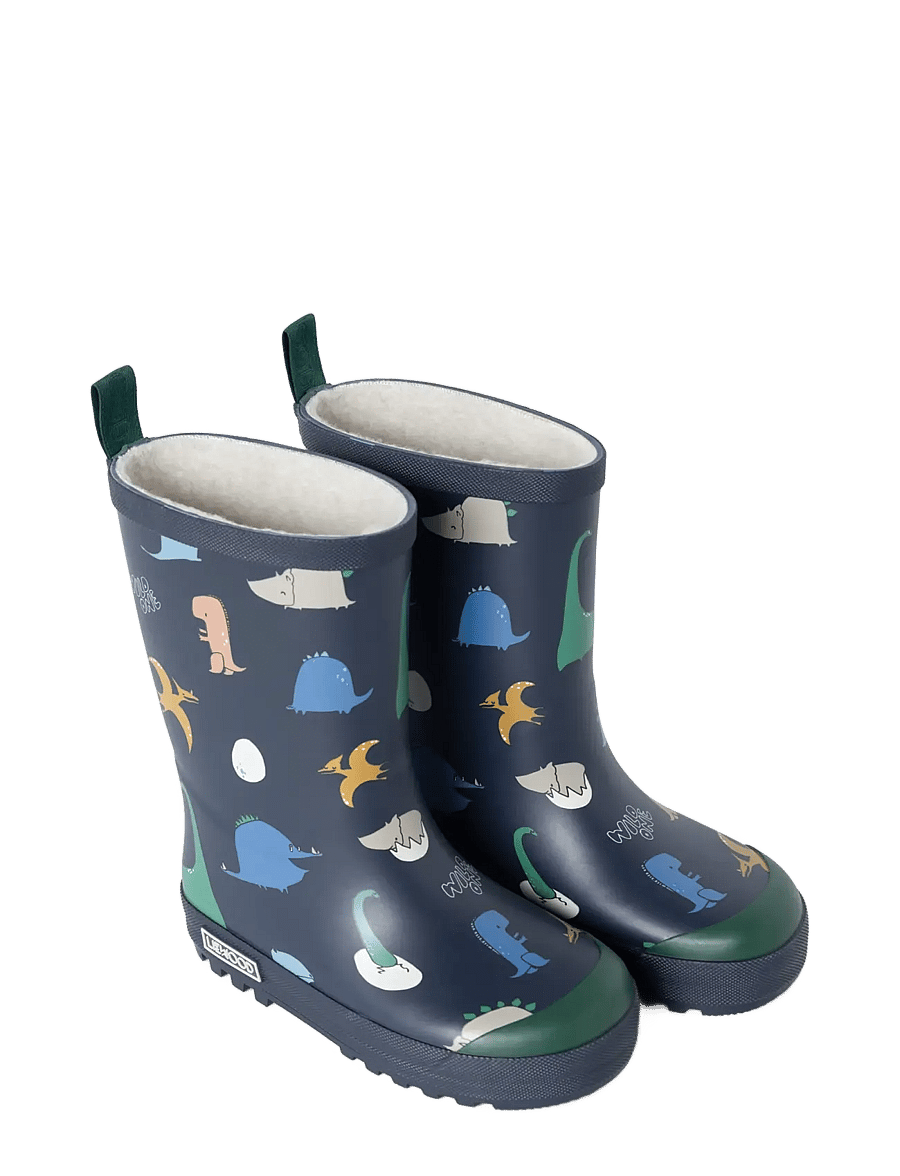 Liewood - Mason Thermo Rainboot - lined rubberboots - dino roar / classic navy - 1