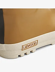 Liewood - Mason thermo rainboot - gummistøvler med linjer - golden caramel / sandy - 3