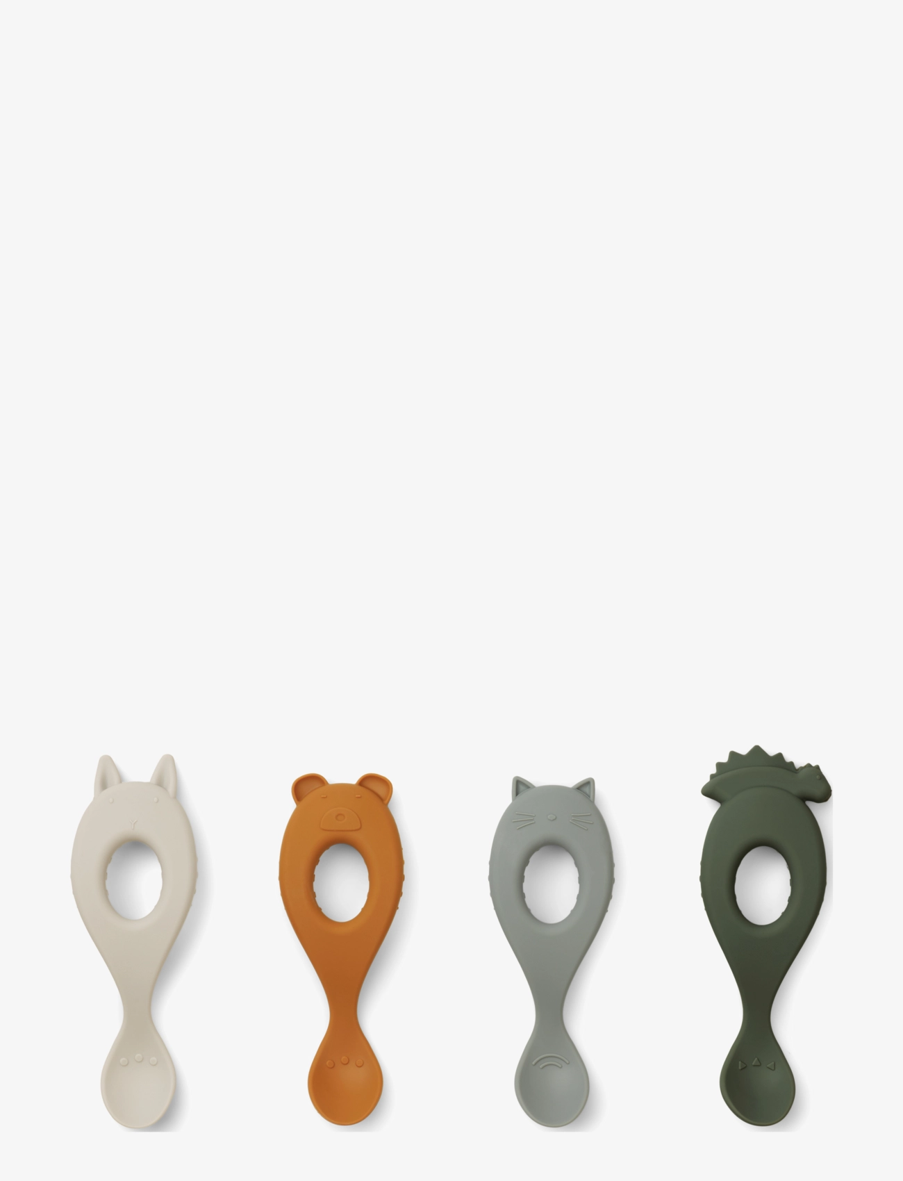 Liewood Liva silicone spoon 4-pack - Besteck - HUNTER GREEN MIX / green