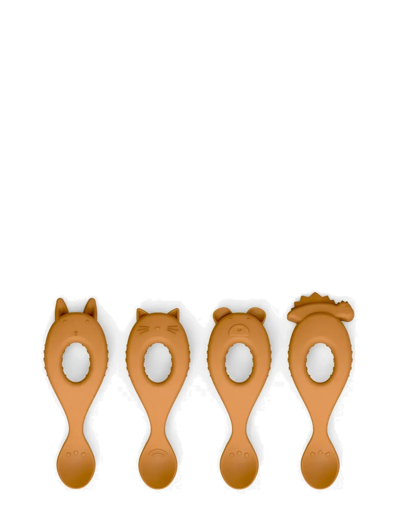 Liewood Liva Silicone Spoon 4-Pack, One Size, Meal Time, Orange - Cutlery, Kinder