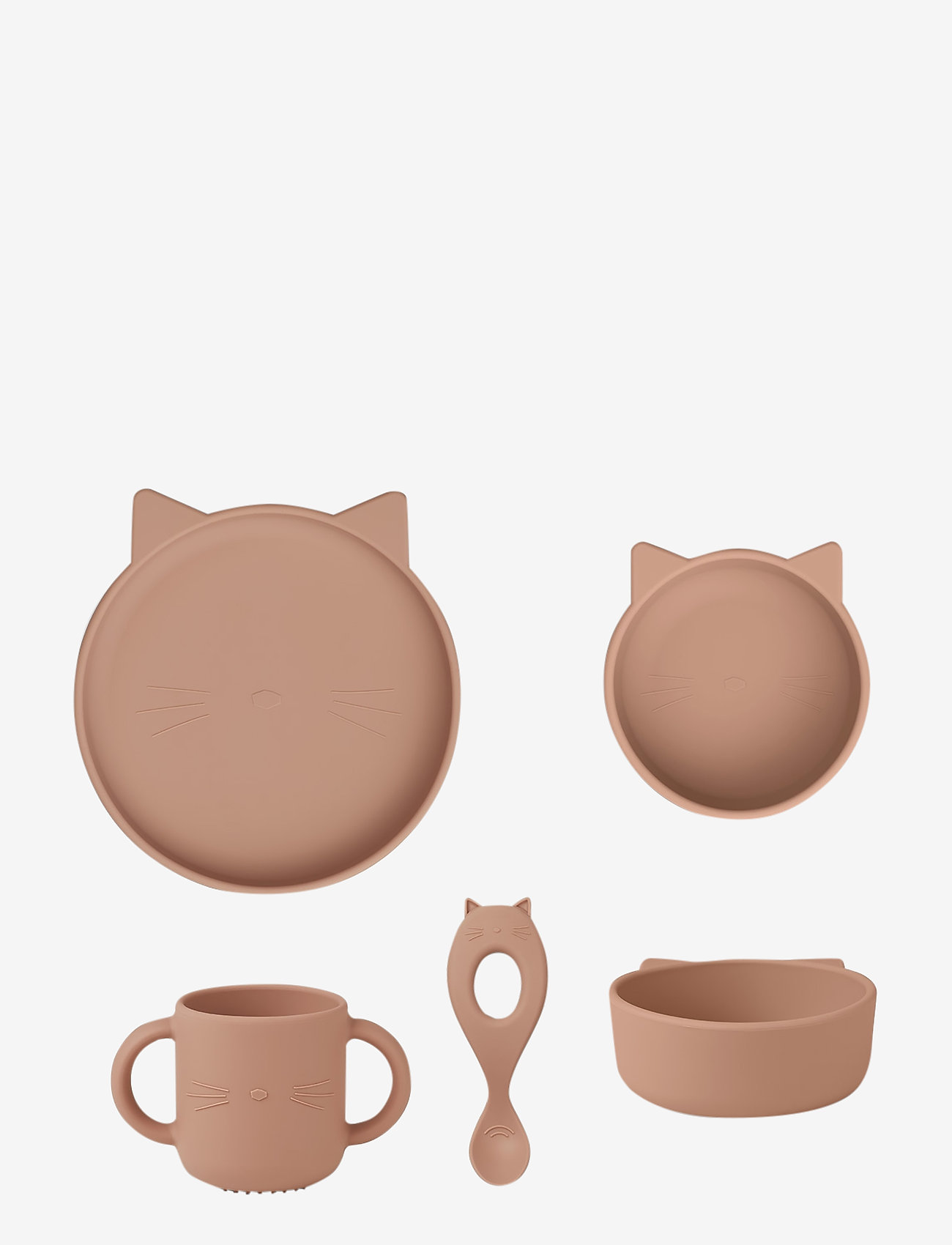 Liewood - Vivi silicone set - zestawy obiadowe - cat dark rose - 0