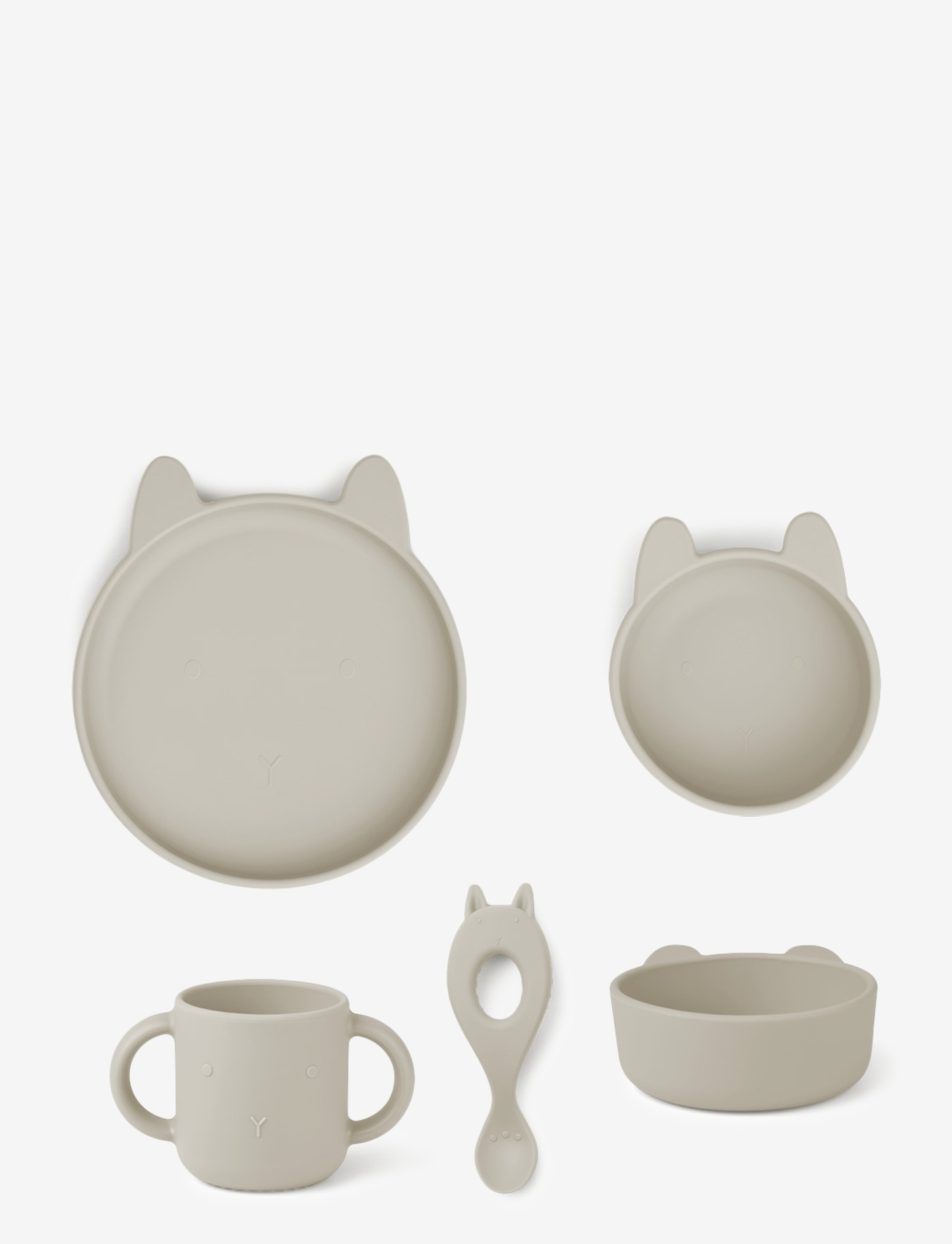 Liewood Vivi Silicone Set, Dinner Sæt, Grå, Str: ONE SIZE