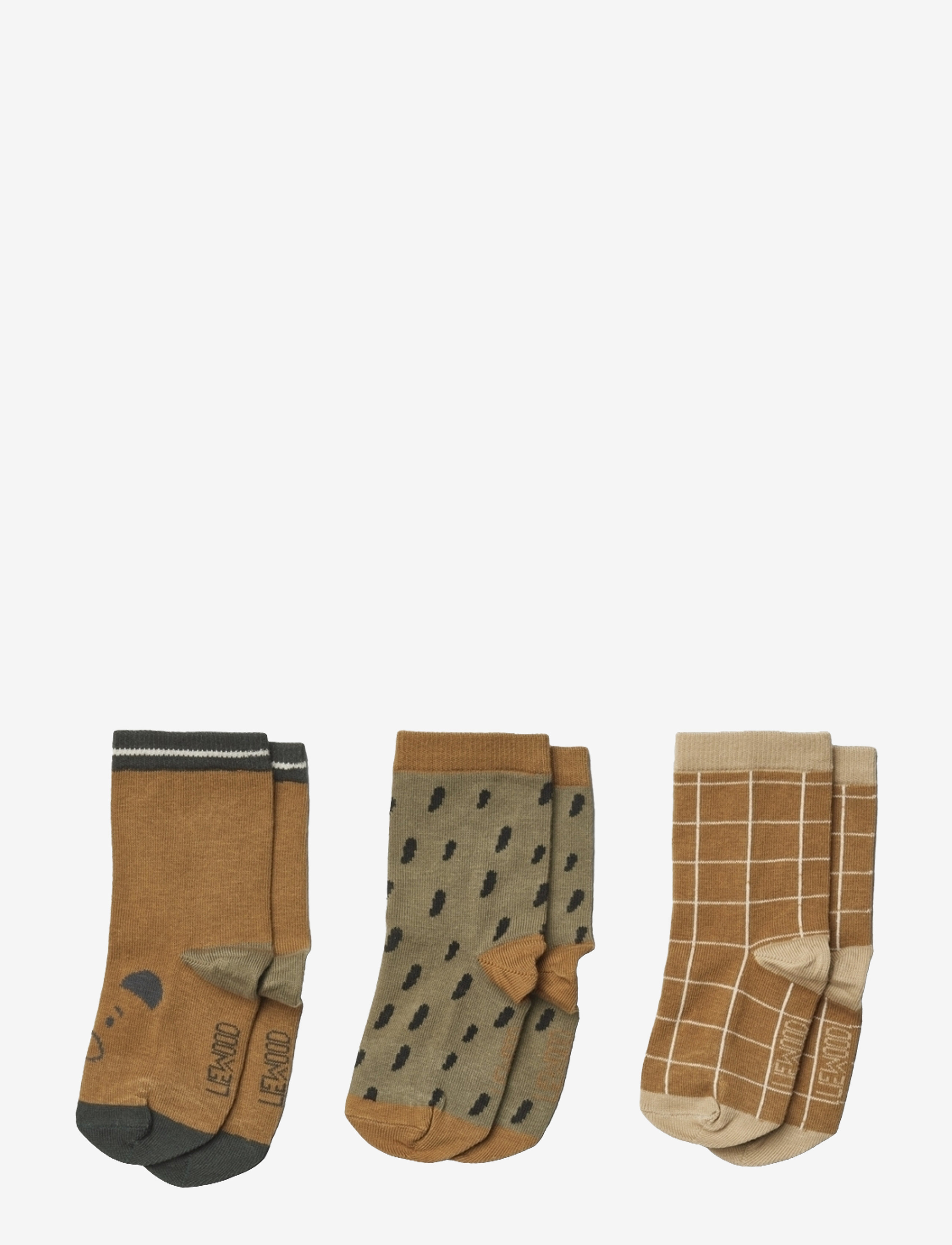 Liewood - Silas cotton socks 3-pack - madalaimad hinnad - golden caramel multi mix - 1
