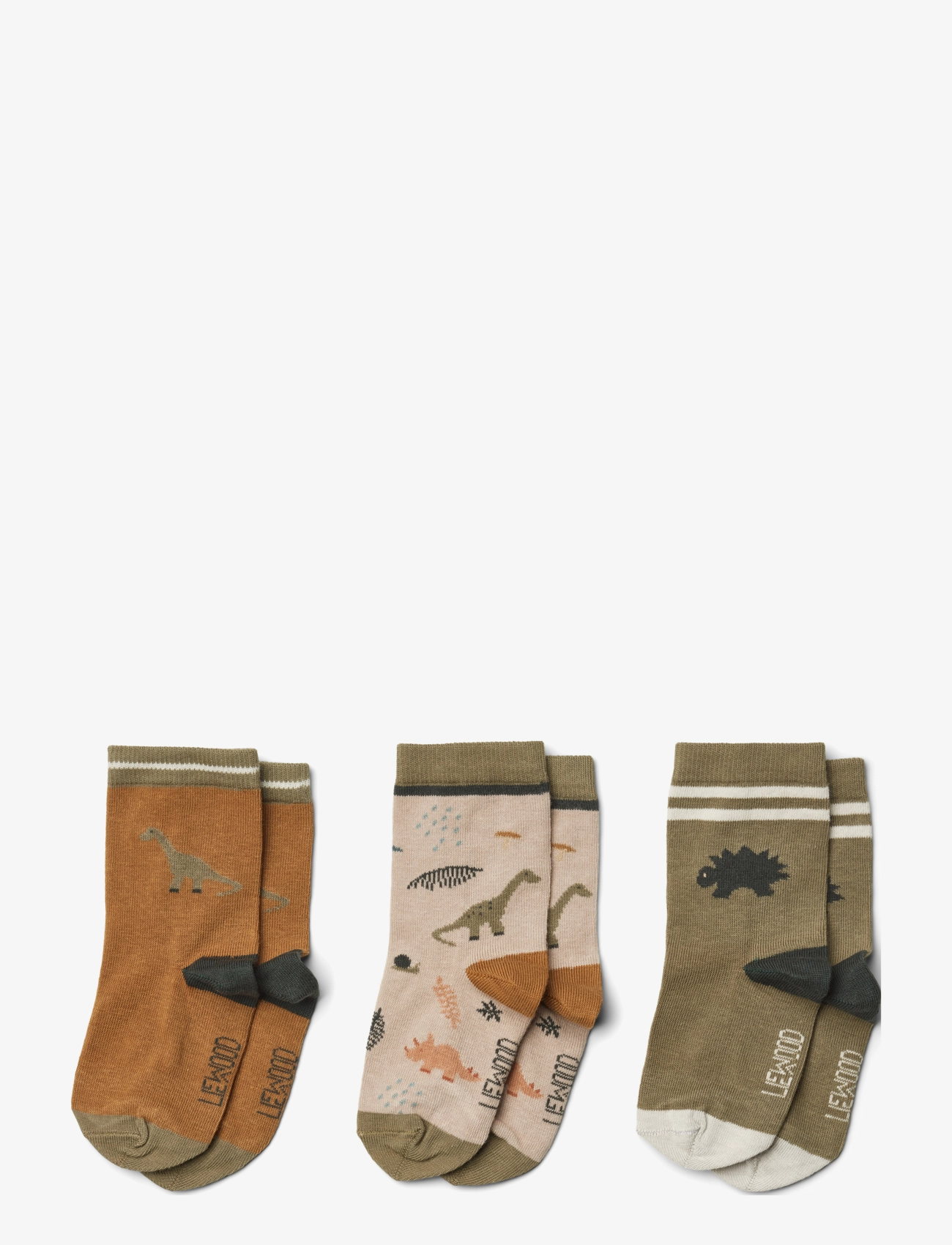 Silas cotton socks 3-pack - DINO DARK SANDY MIX