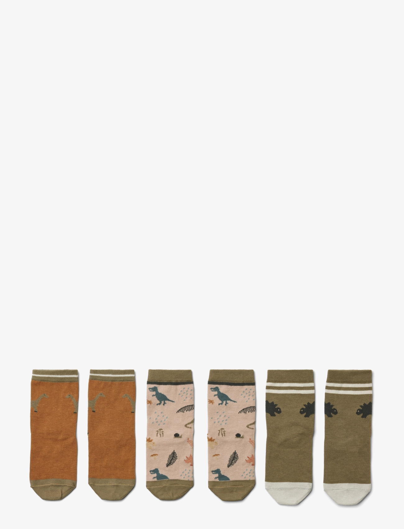 Liewood - Silas cotton socks 3-pack - madalaimad hinnad - dino dark sandy mix - 1