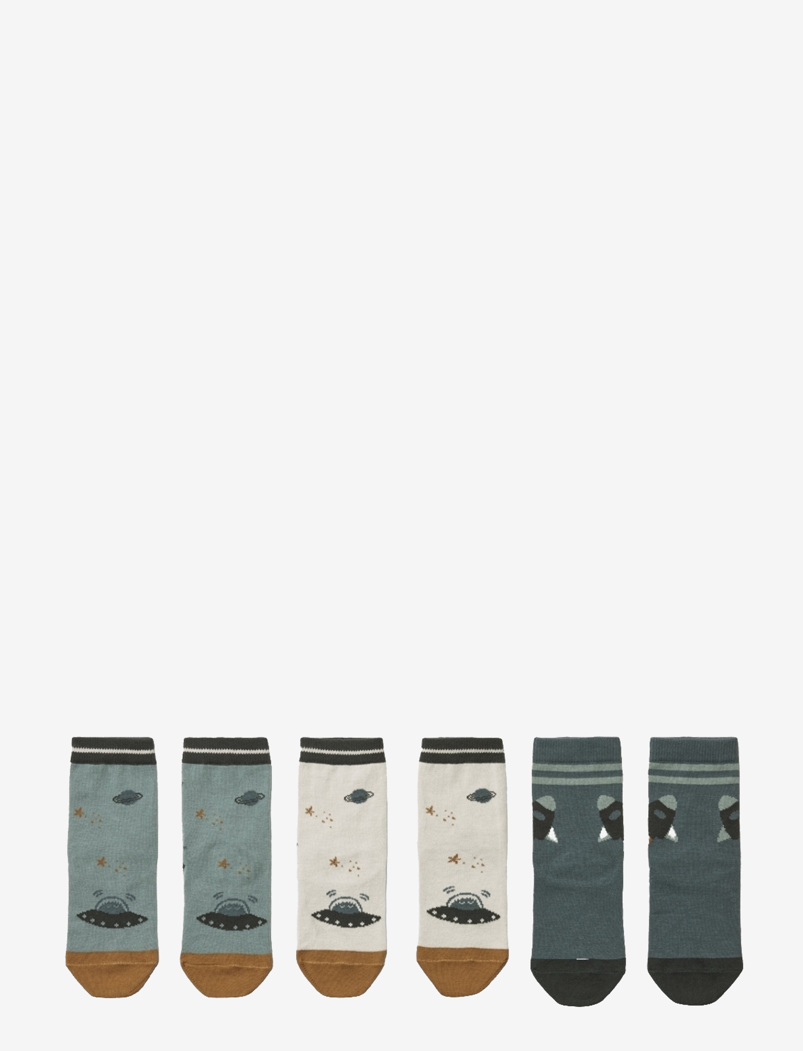 Liewood Silas cotton socks 3-pack - Strømper & Strømpebukser - SPACE BLUE MIX / green