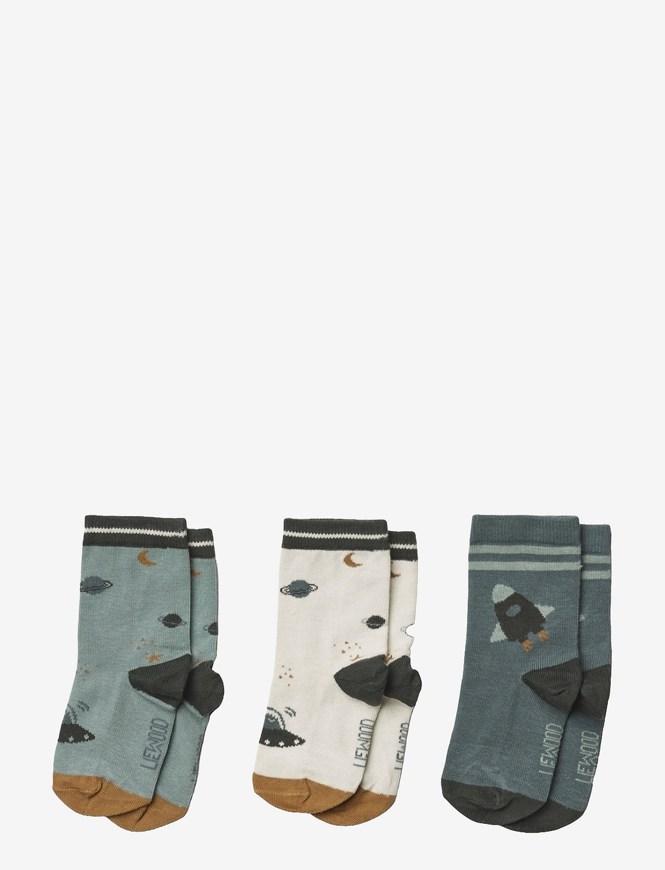 Liewood - Silas cotton socks 3-pack - die niedrigsten preise - space blue mix - 1