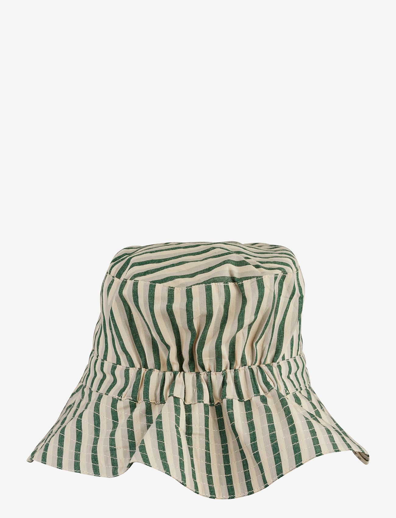Liewood - Sander bucket hat - skrybėlės - y/d stripe garden green / sandy / dove blue - 1
