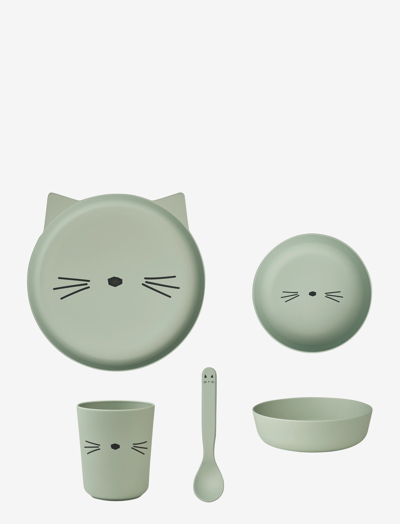 Liewood - Brody Junior Set - Õhtusöögikomplektid - cat dusty mint - 0