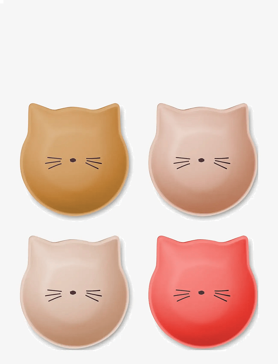 Liewood - Filiz snack bowl 4-pack - skålar - cat tuscany rose multi mix - 0
