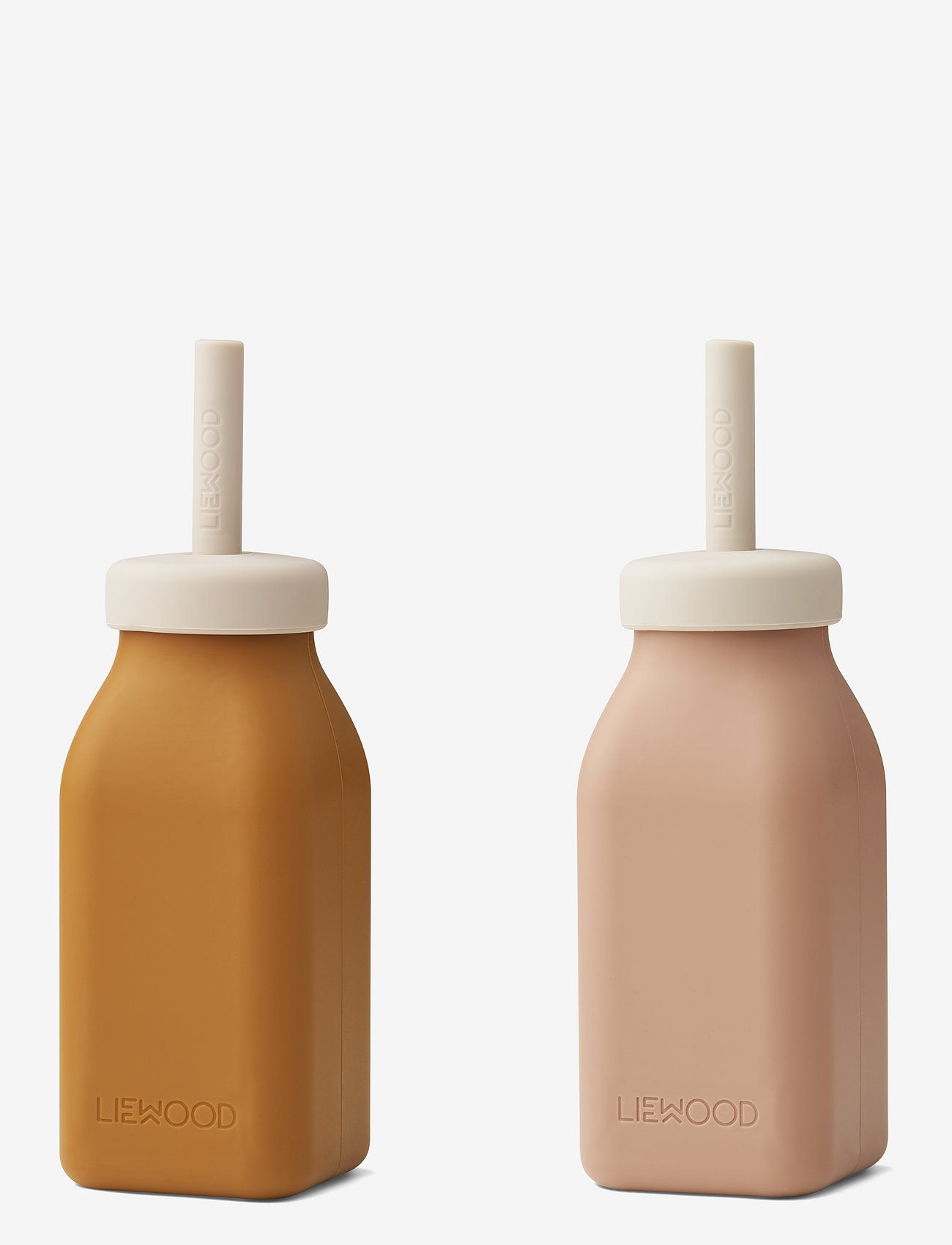 Liewood - Erika milkshake bottle 2-pack - wasserflaschen - mustard / dark rose mix - 0
