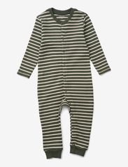Birk pyjamas jumpsuit - Y/D STRIPE: HUNTER GREEN / SANDY