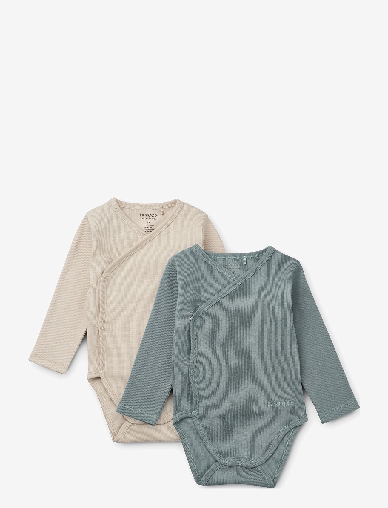 Liewood - Hali body Stocking Longsleeve 2-pack - blue fog/sandy mix - 0