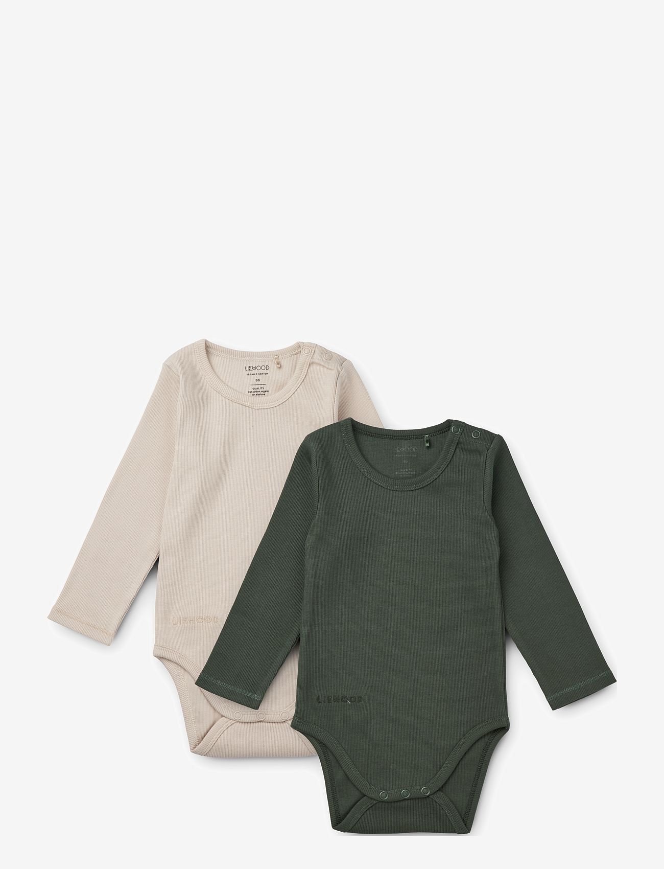 Liewood - Yanni body stocking ls 2-pack - hunter green / sandy mix - 0
