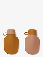 Silvia smoothie bottle 2-pack - MUSTARD/DARK ROSE MIX