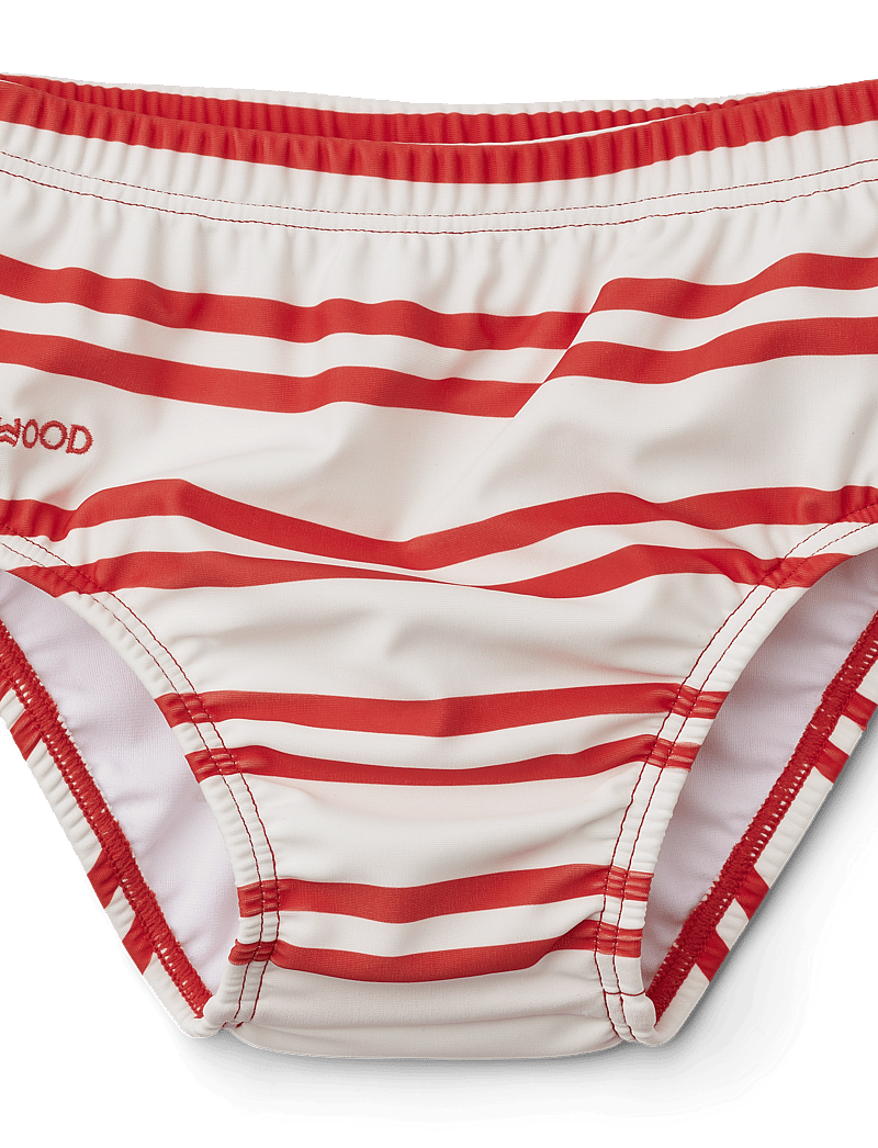 Liewood - Anthony baby swim pants - badebukser - stripe: creme de la creme / apple red - 0