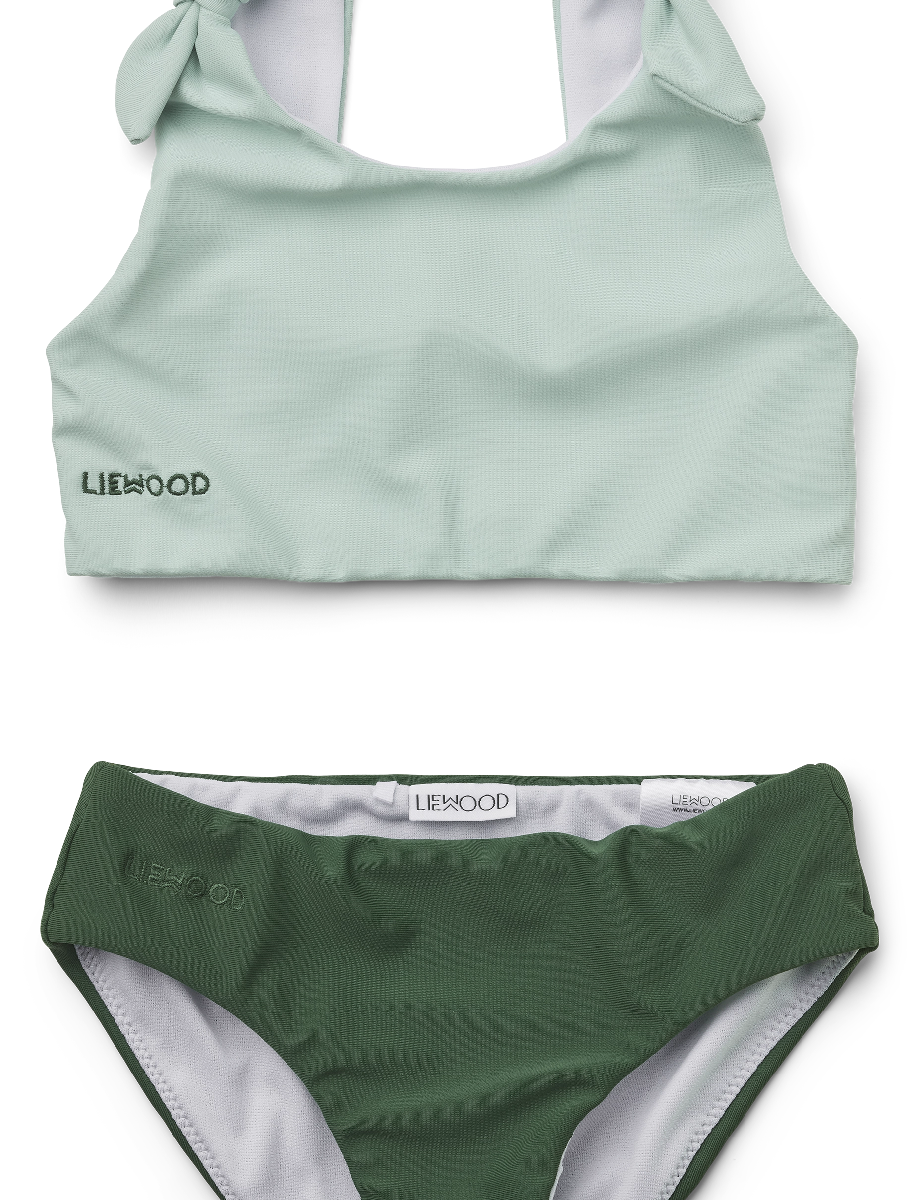 Bow bikini set - DUSTY MINT/GARDEN GREEN MIX
