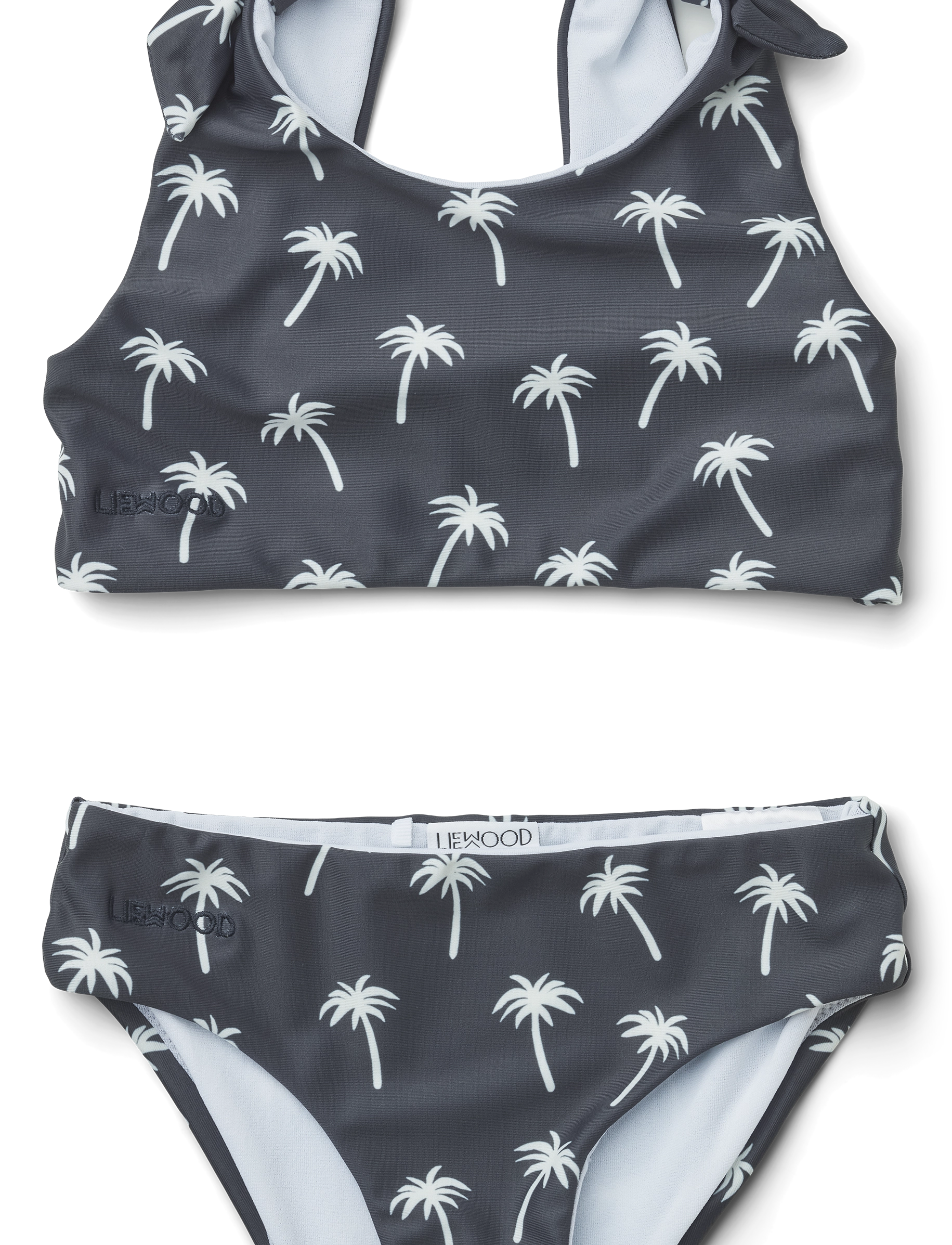 Bow bikini set - PALMS / DARK BLUE