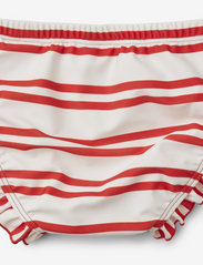 Liewood - Mila baby swim pants - zwembroeken - stripe: creme de la creme / apple red - 1