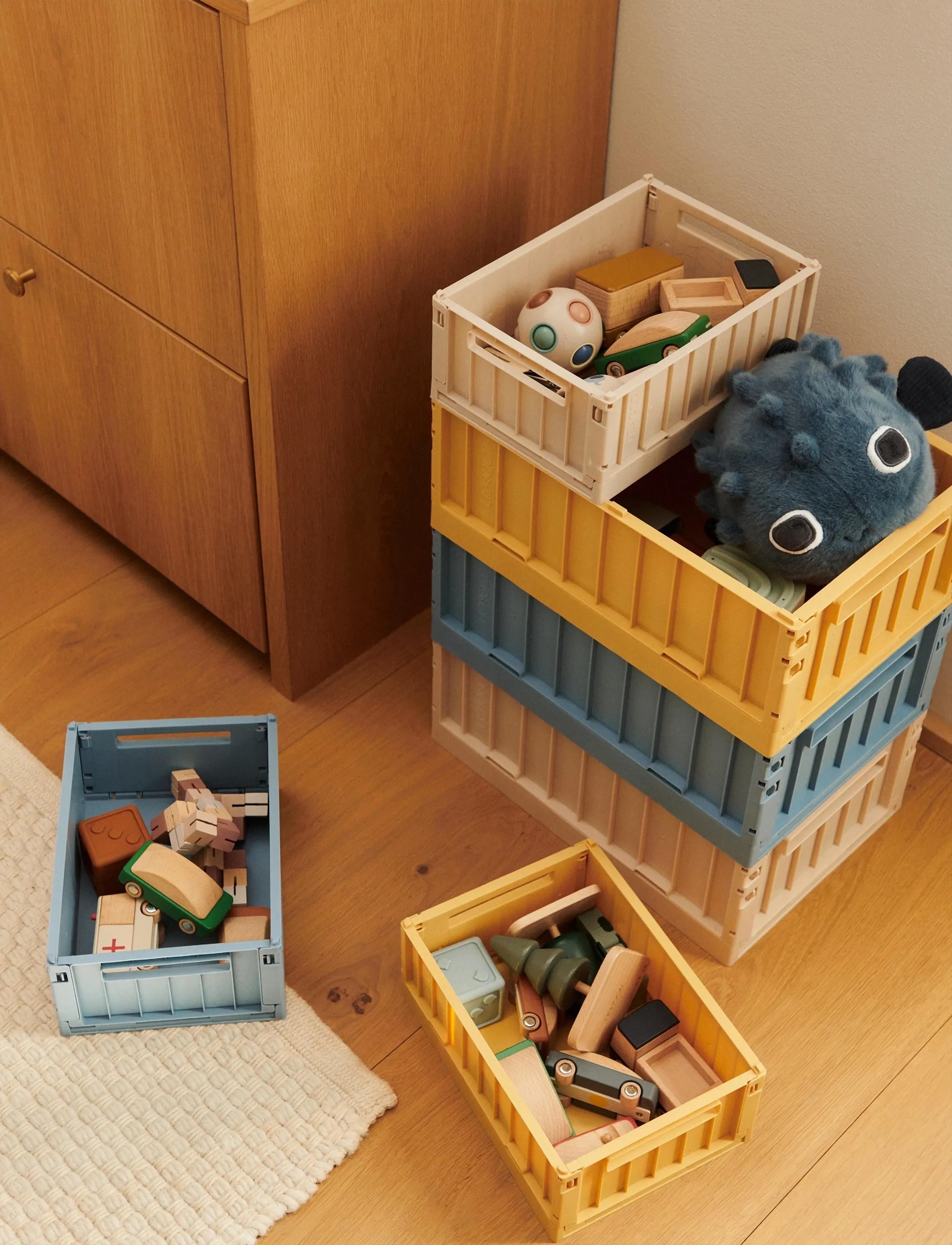 Liewood Weston Storage Box M 2-Pack, One Size, Storage, Creme - Boxes, Kinder