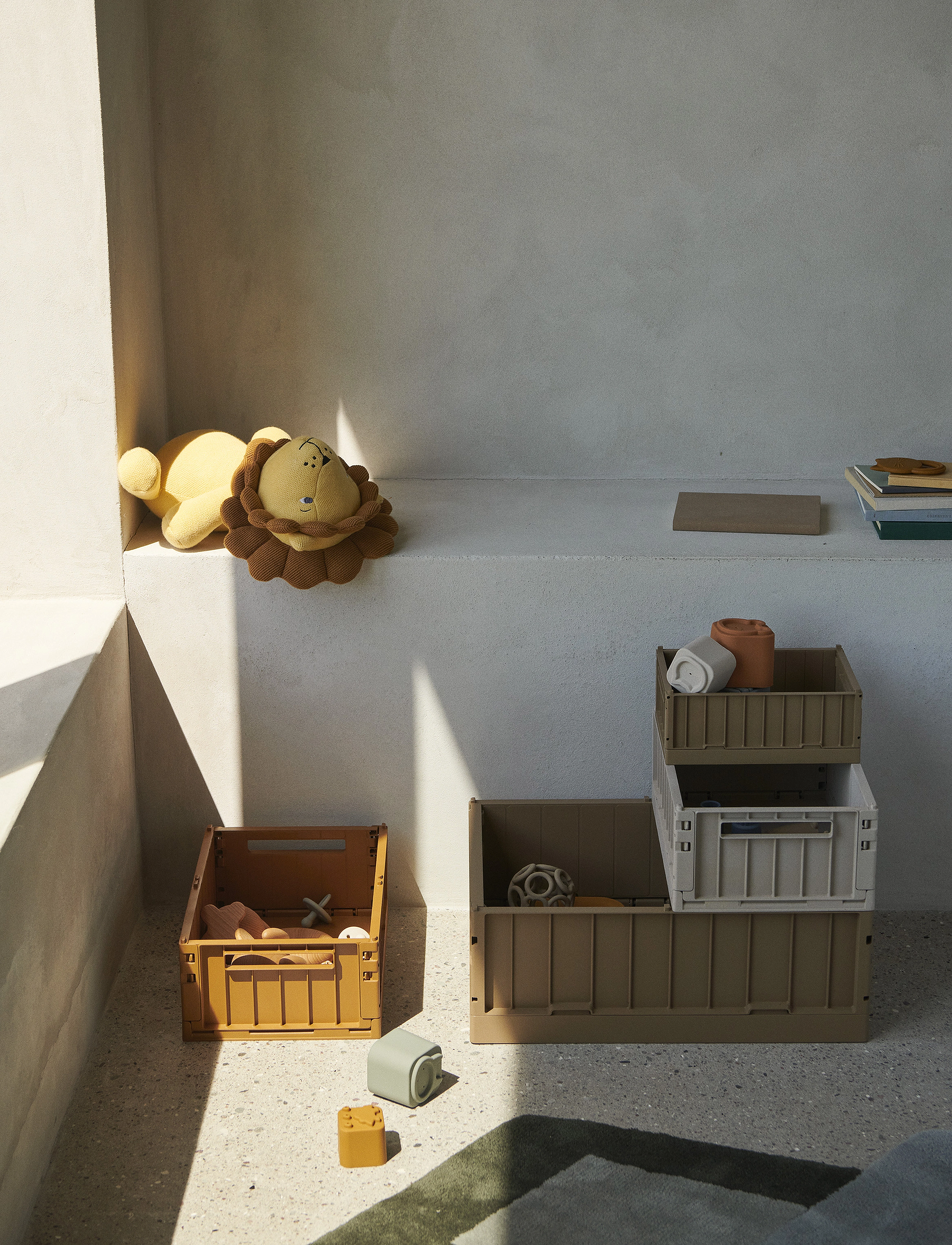 Liewood Weston Storage Box M 2-Pack, One Size, Storage, Creme - Boxes, Kinder
