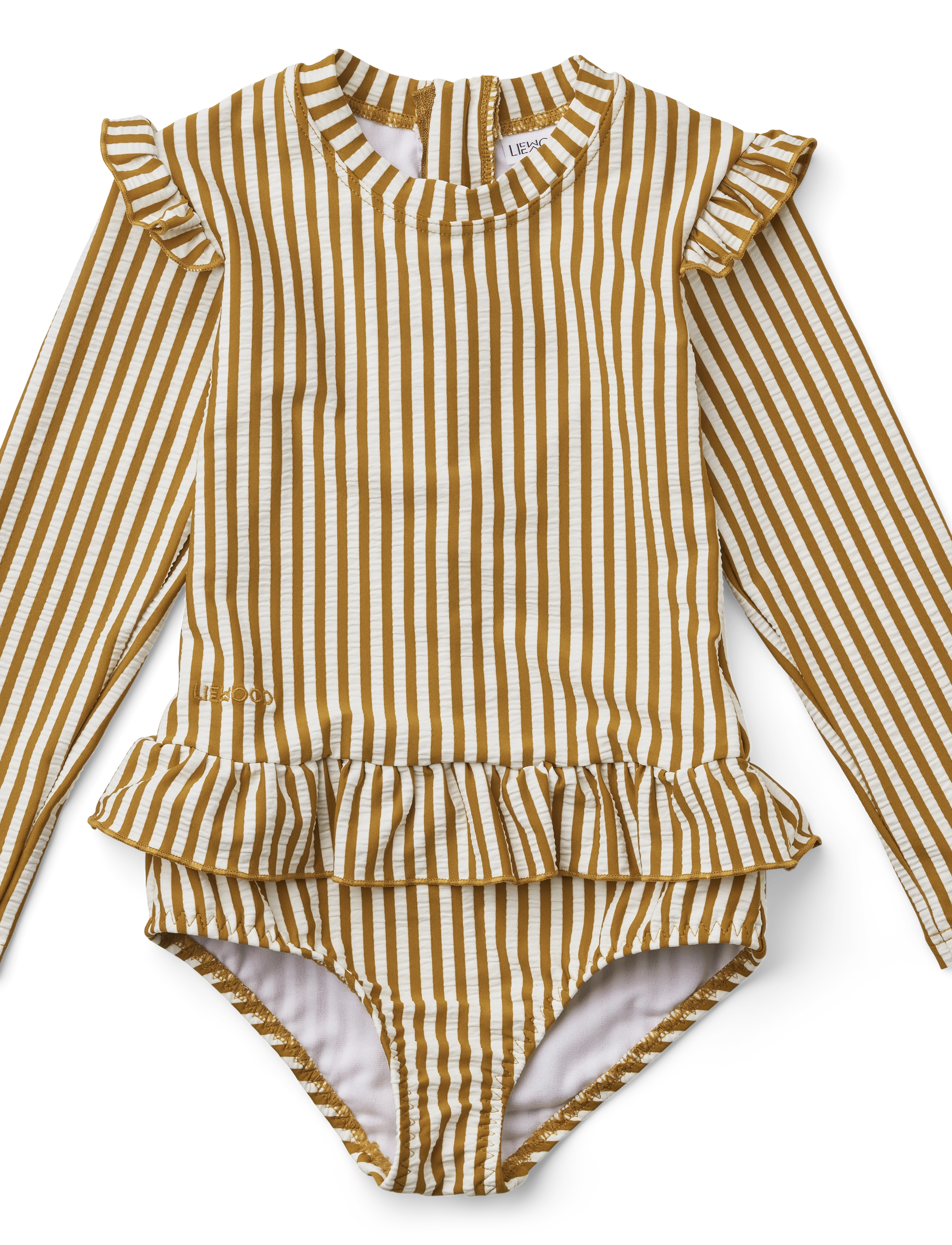 Liewood - Sille seersucker swimsuit - y/d stripe: golden caramel/white - 0
