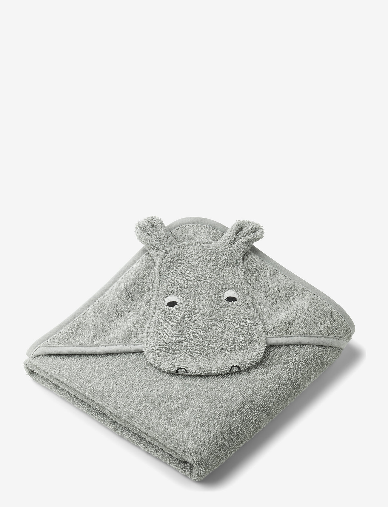 Liewood - Albert hooded towel - håndklæder - hippo dove blue - 0
