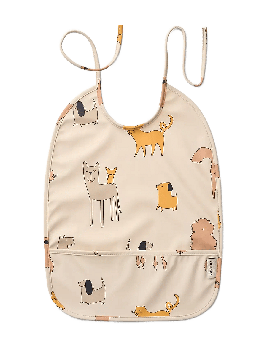Liewood - Lai bib - varrukateta pudipõlled - cats and dogs / sandy - 0