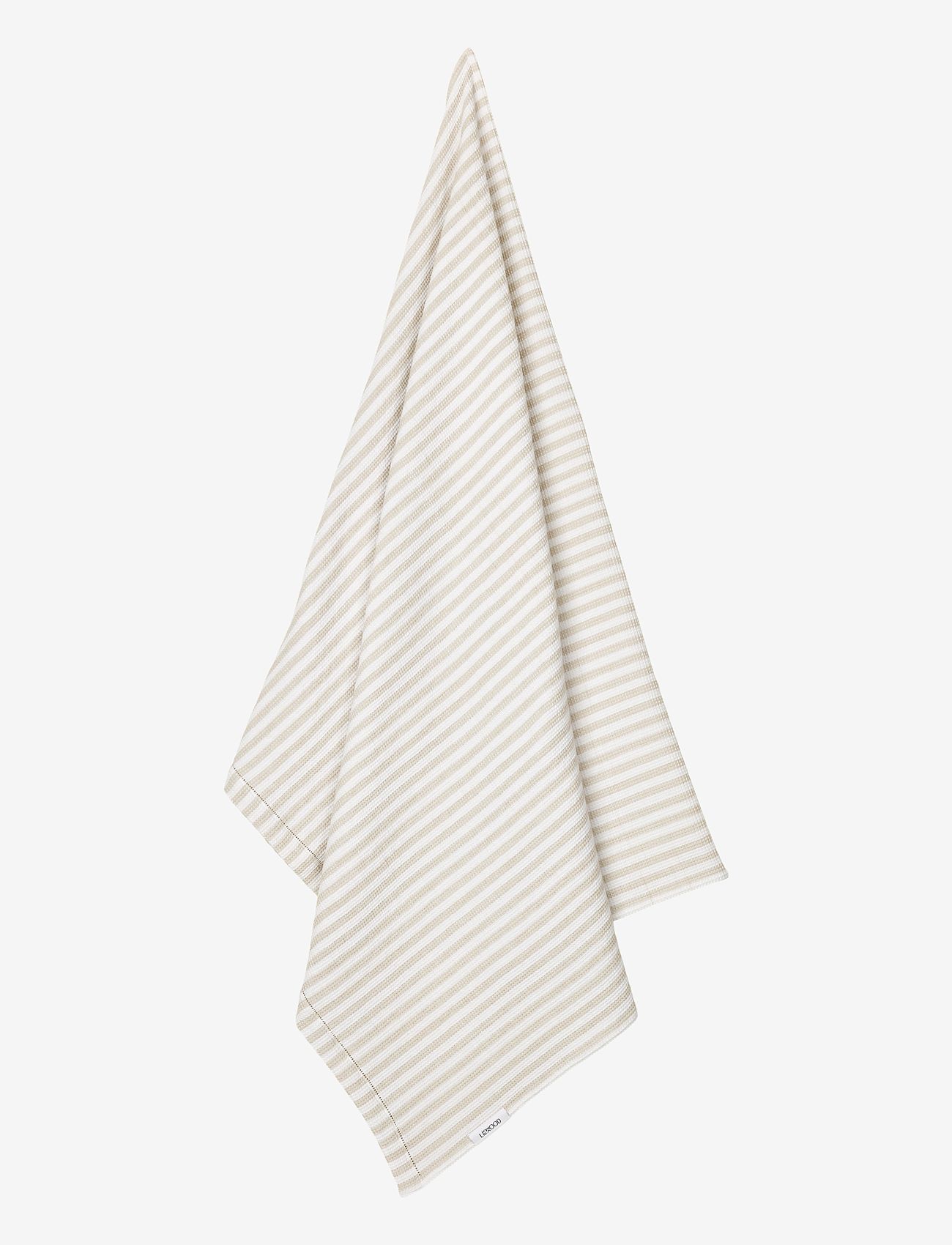Liewood - Macy beach towel - y/d stripe crisp white / sandy - 1