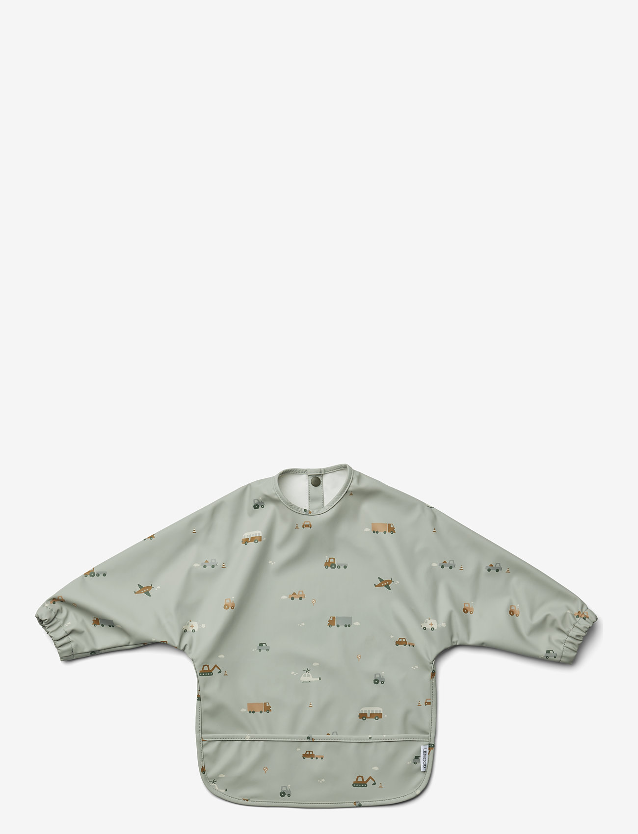 Liewood - Merle Printed Cape Bib - langarmlätzchen - vehicles/dove blue mix - 0