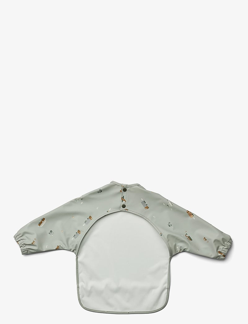 Liewood - Merle Printed Cape Bib - langarmlätzchen - vehicles/dove blue mix - 1