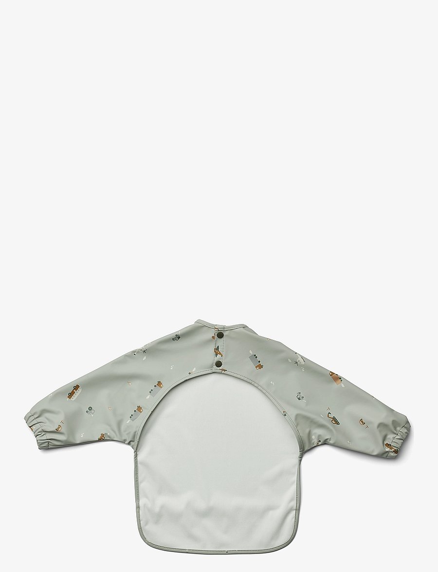 Liewood - Merle Printed Cape Bib - langarmlätzchen - vehicles/dove blue mix - 1