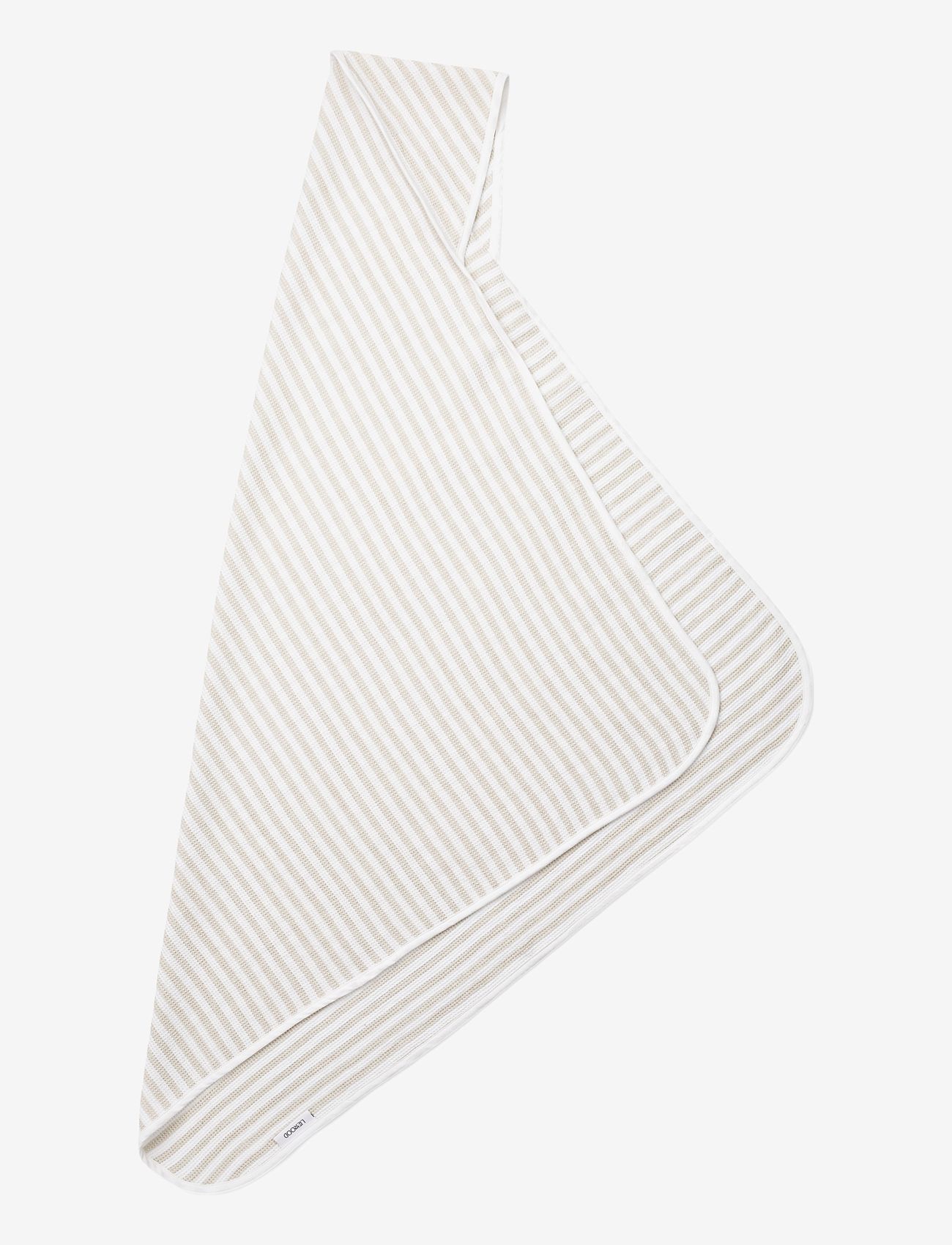 Liewood - Caro hooded towel - y/d stripe crisp white / sandy - 1