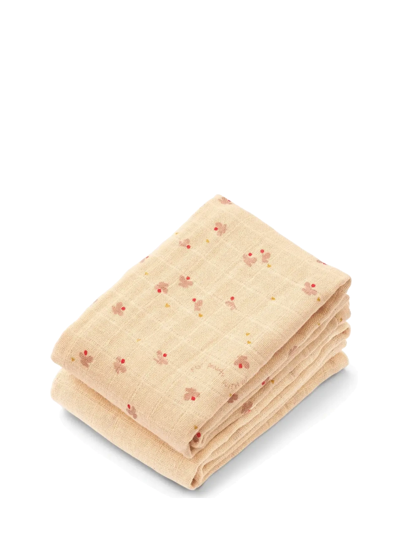 Liewood Lewis Muslin Cloth 2-Pack - Uneaeg - MINI BUTTERFLY / APPLE BLOSSOM MIX / beige