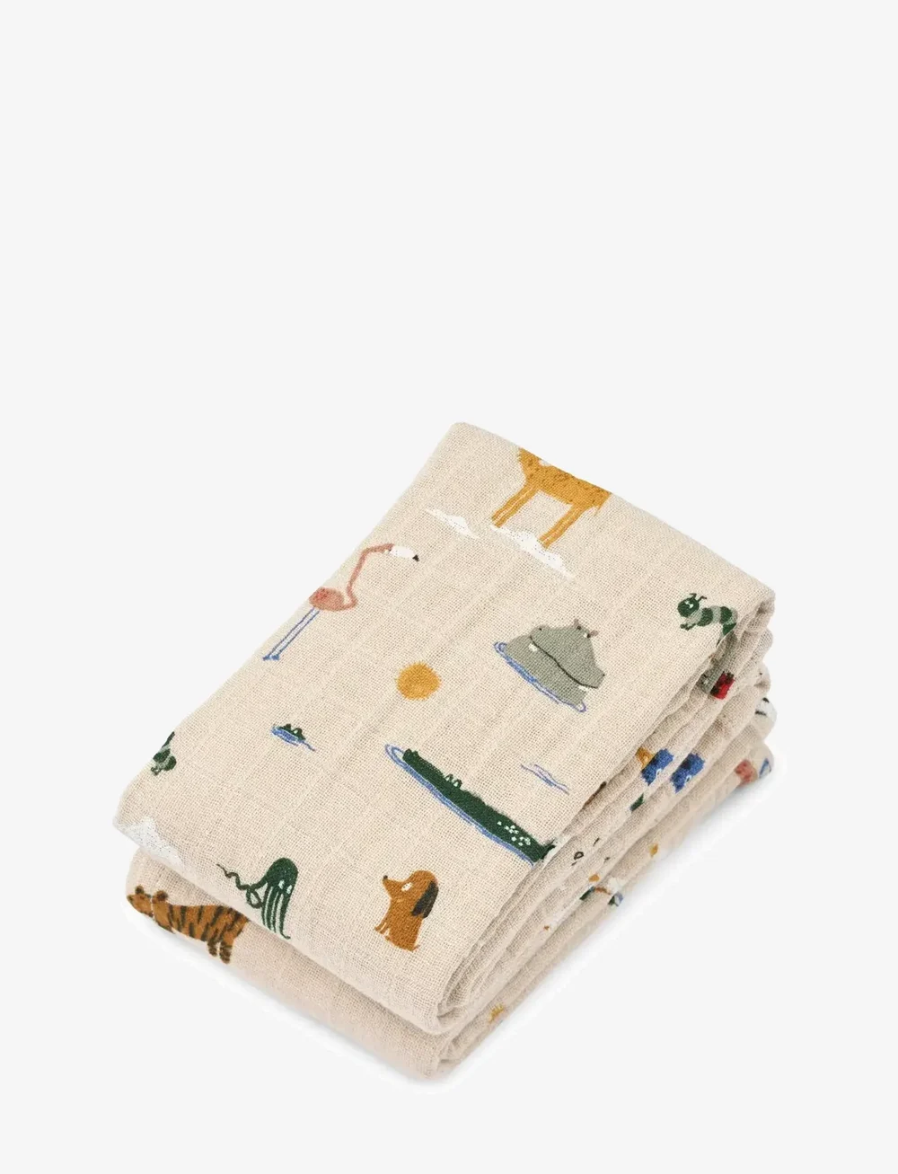 Liewood - Lewis Muslin Cloth 2-Pack - muslindukar - around the world / sandy - 1