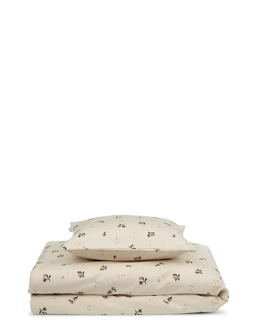 Liewood - Ingeborg junior bedding print - sengesæt - peach / sea shell - 0