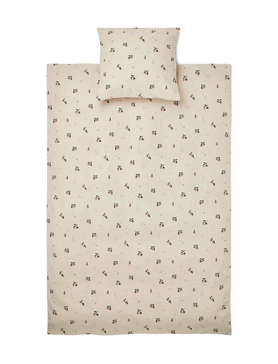 Liewood - Ingeborg junior bedding print - sengesæt - peach / sea shell - 1